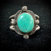 R.B. Running Bear Vintage Sterling Silver Turquoise Ring Size 7.75