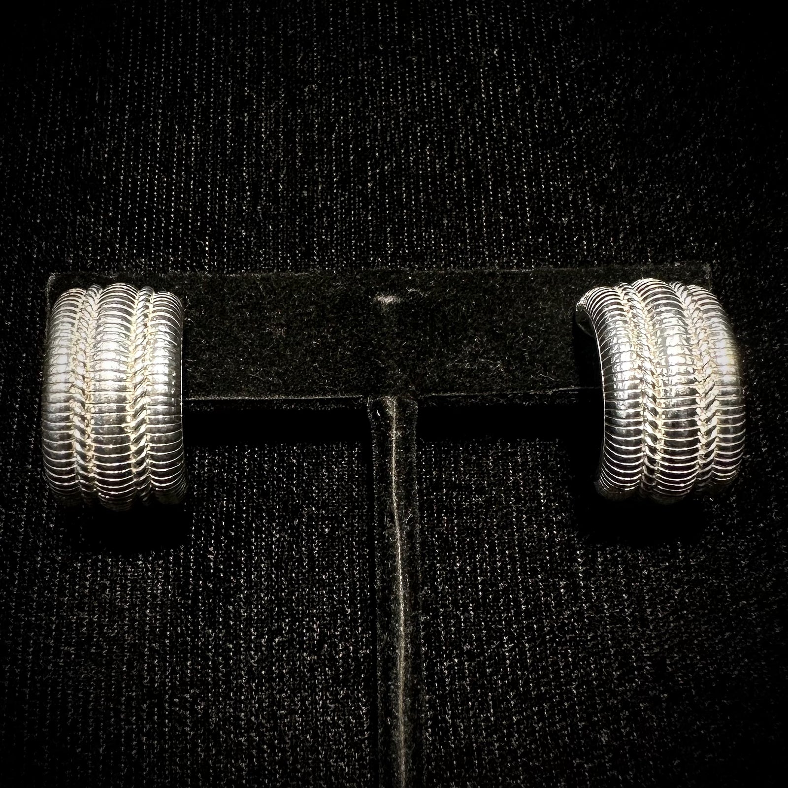 Judith Ripka Sterling Silver Wide Cable Half Hoop Earrings