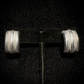 Judith Ripka Sterling Silver Wide Cable Half Hoop Earrings