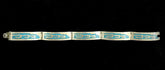Mexico TAXCO TC-49 Sterling Silver Bracelet With Turquoise Inlay 7.5"
