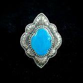JNY Vintage Sterling Silver Turquoise Ring Size 7.25