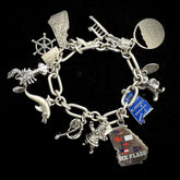 Vintage Sterling Silver 12 Charm Bracelet 6.75"