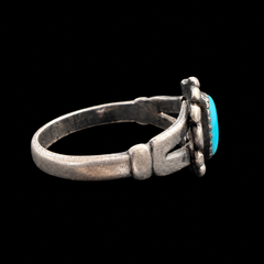 Vintage Bell Trading Post Sterling Silver Split Shank Turquoise Ring Size 6