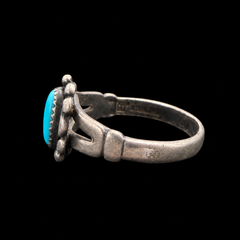 Vintage Bell Trading Post Sterling Silver Split Shank Turquoise Ring Size 6