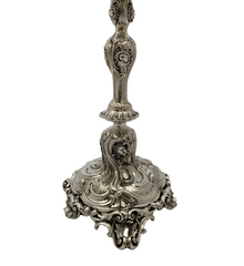 ANTIQUE CIRCA 1870 AUSTRIAN 800 SILVER HANDMADE ORNATE 6 LIGHT CANDELABRA PAIR