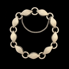 Mr Silverware Vintage Alton Sweden 935 Sterling Silver Modernist Marquise Link Bracelet 6.75"