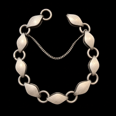 Vintage Alton Sweden 935 Sterling Silver Modernist Marquise Link Bracelet 6.75"