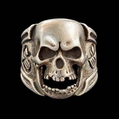 Mr Silverware Vintage Sterling Silver Large Skull Gothic Biker Ring Size 12