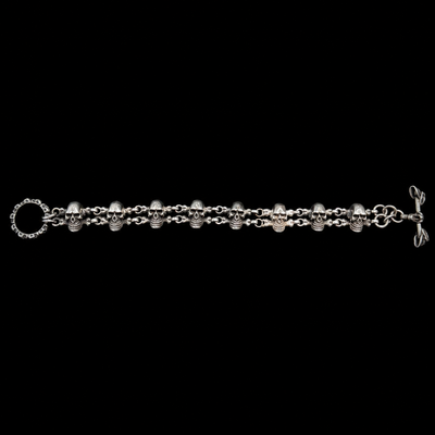 Vintage Sterling Silver Skull Bracelet