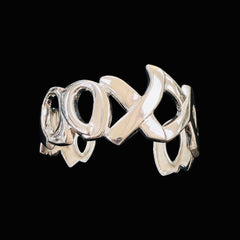 Mr Silverware Tiffany & Co. Paloma Picasso Sterling Silver Love & Kisses Cuff Bracelet 6.75"