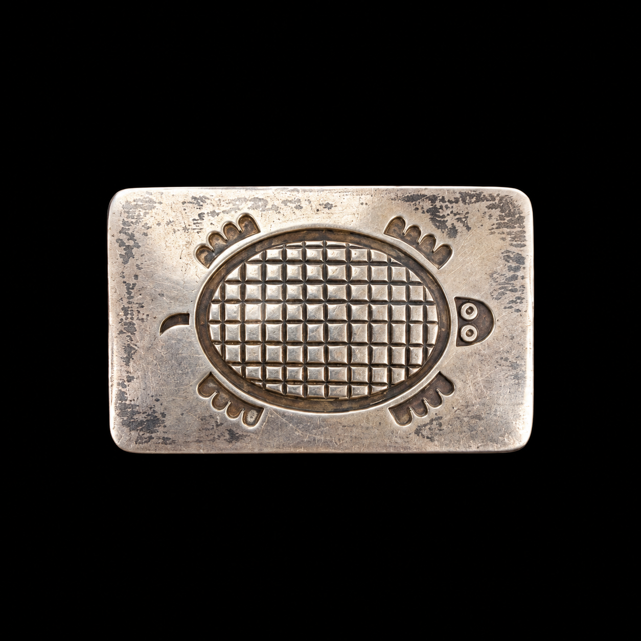Mr Silverware RLG Rodey Lee Guerro Navajo Sterling Silver Turtle Belt Buckle