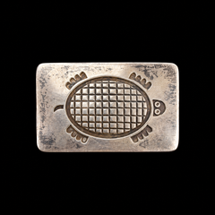 Mr Silverware RLG Rodey Lee Guerro Navajo Sterling Silver Turtle Belt Buckle