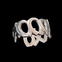 Tiffany & Co. Paloma Picasso Sterling Silver Love & Kisses Cuff Bracelet 6.75"