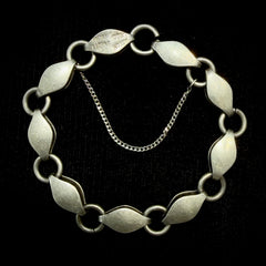 Vintage Alton Sweden 935 Sterling Silver Modernist Marquise Link Bracelet 6.75"
