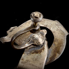 Vintage Mexico Sterling Silver Carved Green Onyx Equestrian Horse Head Screw-Back Earrings