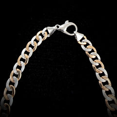 Two-Tone 18K Rose Gold & 950 Platinum Curb Link Chain Necklace 22.25" - 6.8mm - 37.4g