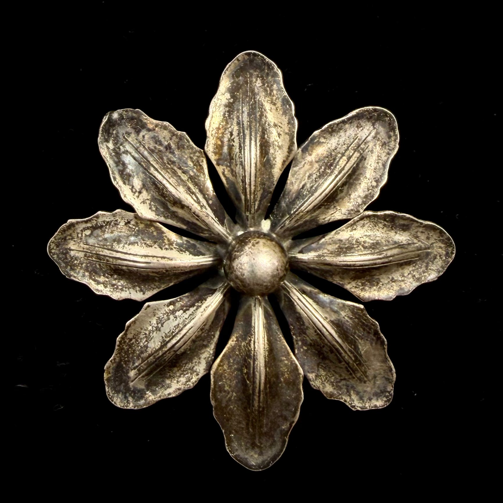 Mr Silverware Marius Sørensen Denmark Vintage Sterling Silver Flower Brooch Pin