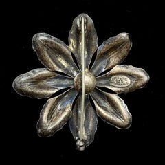Marius Sørensen Denmark Vintage Sterling Silver Flower Brooch Pin