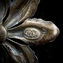 Marius Sørensen Denmark Vintage Sterling Silver Flower Brooch Pin