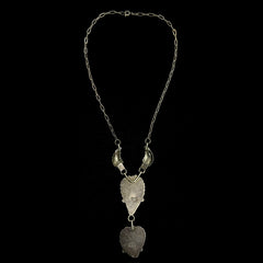 Vintage Ida McCrae Navajo Sterling Silver Turquoise Double Drop Necklace 15"