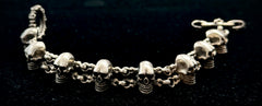 Vintage Sterling Silver Skull Bracelet