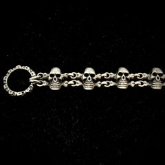 Vintage Sterling Silver Skull Bracelet