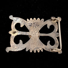 Vintage Southwestern Sterling Silver Turquoise Belt Buckle