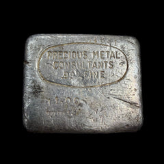 Mr Silverware Rare Vintage 11 oz PMC Precious Metal Consultants .999 Fine Silver Odd Weight Poured Bar #01331