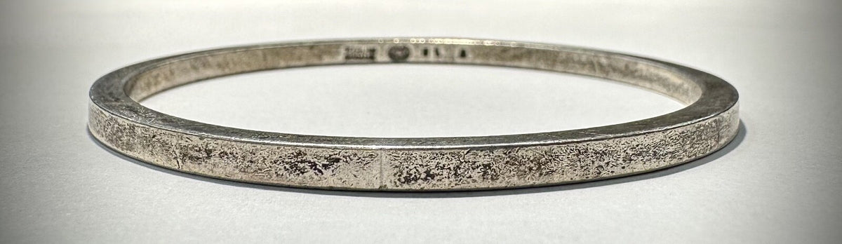 Georg Jensen Vintage Sterling Silver Plain Bangle Bracelet 7.5"