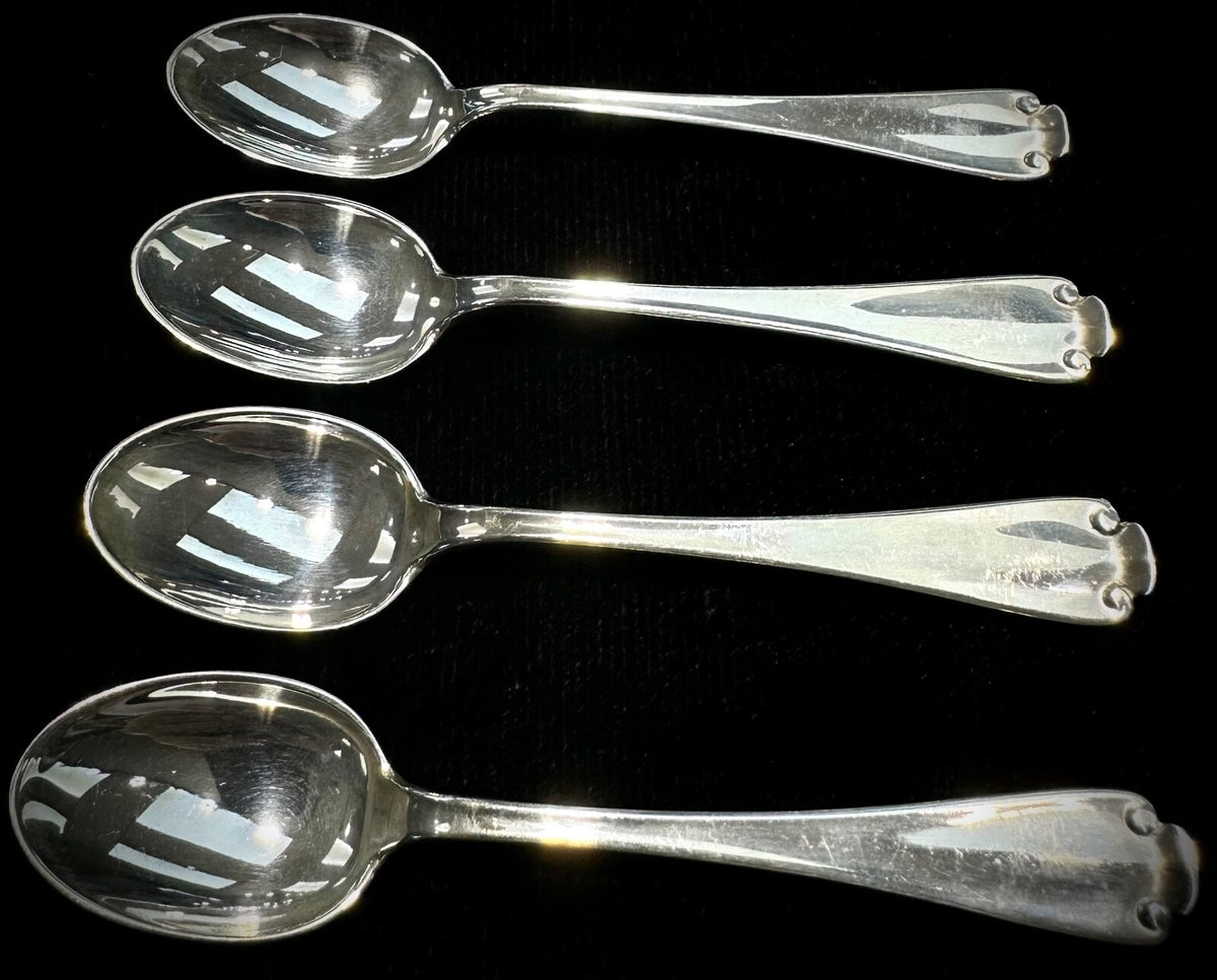 Flemish By Tiffany & Co. Set of 4 Sterling Silver Demitasse Spoons 4"