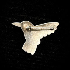 Fred Guerro Vintage Sterling Silver Navajo Bird Brooch/Pin With Turquoise