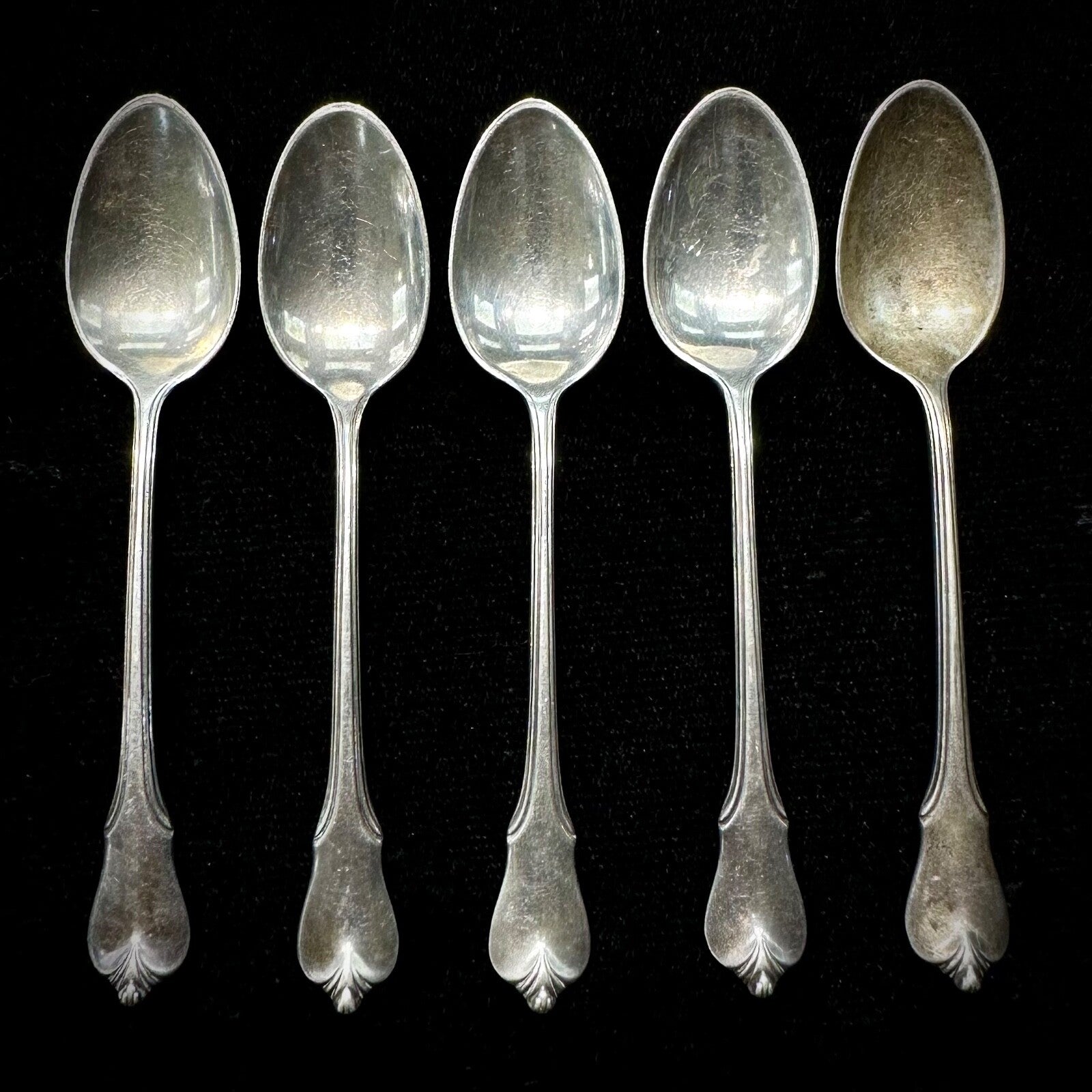 Grand Colonial By Wallace Set of 5 Sterling Silver Demitasse Spoons 4 ⅛"
