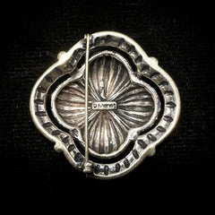 Monet Vintage Sterling Silver Beaded Floral Brooch/Pin