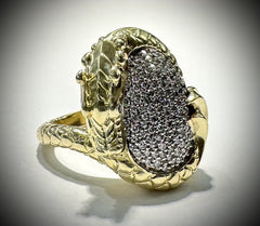 John Hardy 18k Yellow Gold Diamond Dragon Ring