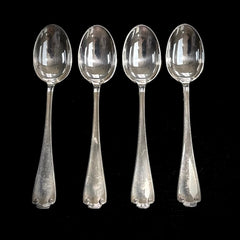 Flemish By Tiffany & Co. Set of 4 Sterling Silver Demitasse Spoons 4"