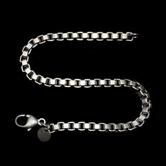 Tiffany & Co. Sterling Silver Venetian Link Box Chain 7.5"