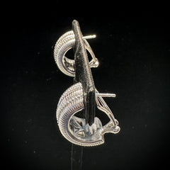 Judith Ripka Sterling Silver Wide Cable Half Hoop Earrings