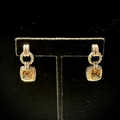 David Yurman Sterling Silver & 18K Gold Citrine Renaissance Dangle/Drop Earrings