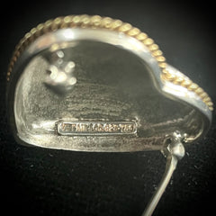 Tiffany & Co. Sterling Silver & 18k Gold Heart Twist Brooch Pin
