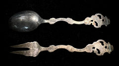 Oldemor By TH. Marthinsen Vintage Sterling Silver Small Spoon & Olive Fork