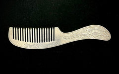 Vintage Chinese Traditional Peony Pattern 999 Fine Silver Hair Comb