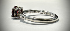 John Hardy Sterling Silver Batu Bamboo Slim Garnet Ring Size 7