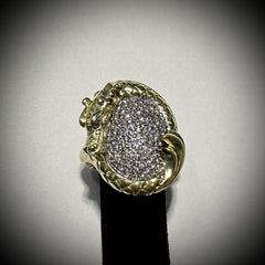 John Hardy 18k Yellow Gold Diamond Dragon Ring