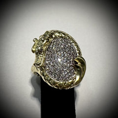 John Hardy 18k Yellow Gold Diamond Dragon Ring