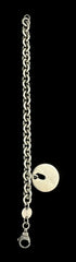 Movado Vintage Sterling Silver Rolo Link Cable Chain Bracelet 7 ¾" w/Heart Charm