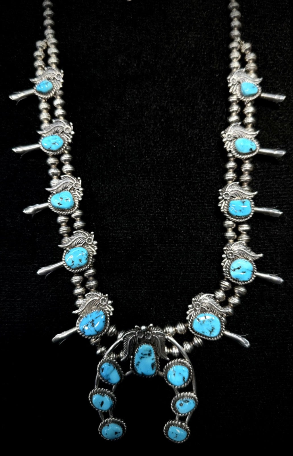 Turquoise Bead Necklace 28.5"