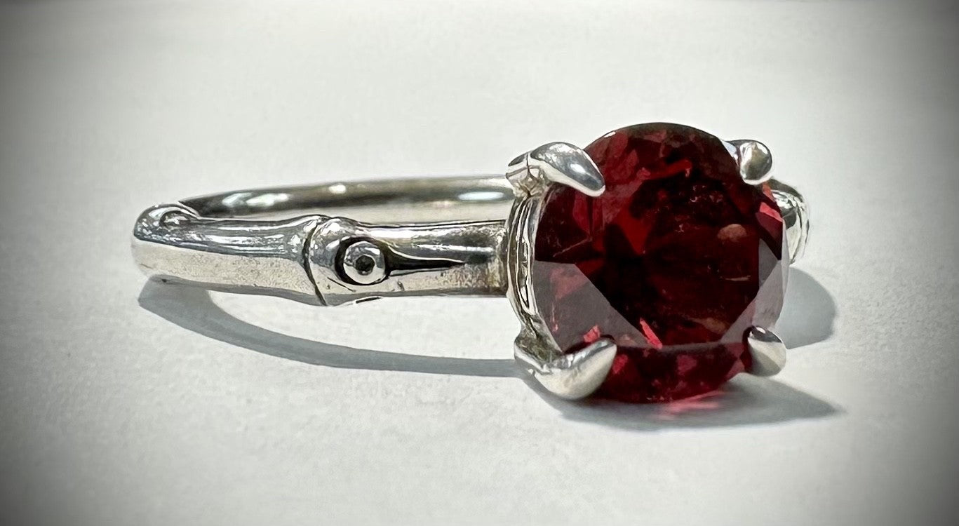 John Hardy Silver Ring With Garnet