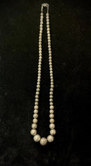 Vintage Sterling Silver Graduated Bead Necklace 18.5" (21.8 Grams)