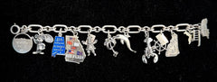 Vintage Sterling Silver 12 Charm Bracelet 6.75"