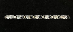 Vintage ARK Made in Denmark Sterling Silver Floral Bracelet 7.5"